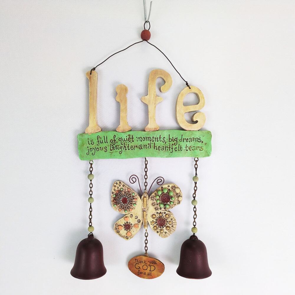 Vintage New‎ Creative LIFE Butterfly Garden Wind Chimes Bells, NCE Religious